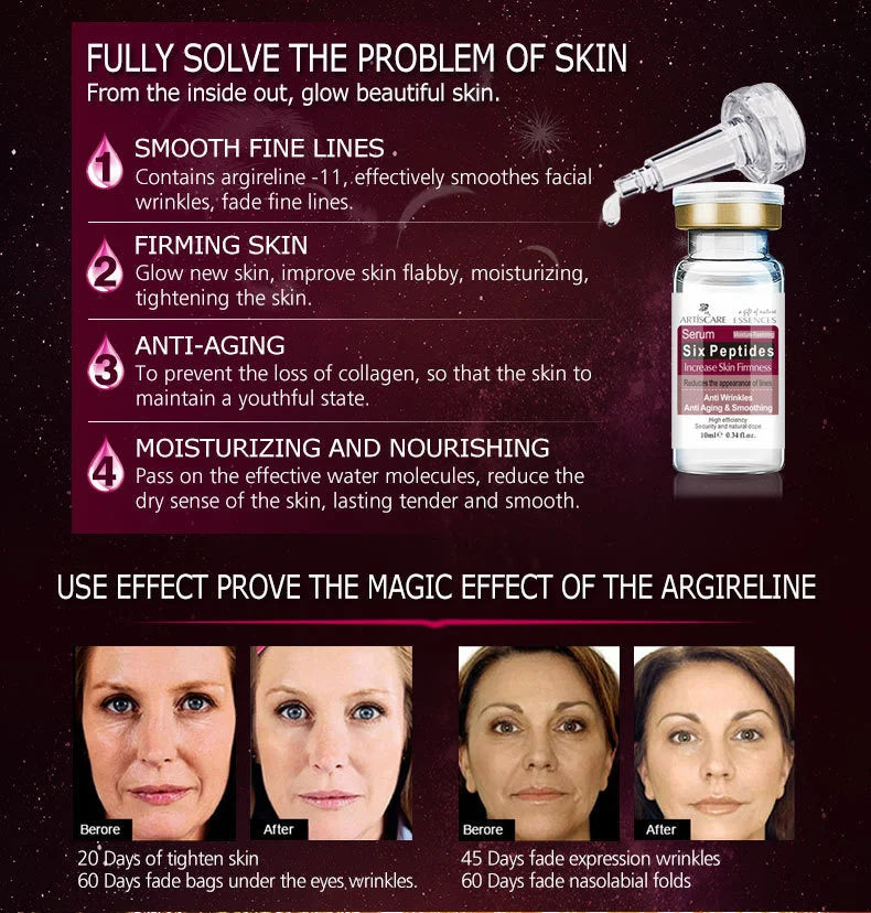 ARTISCARE Serum for Face 8pcs/Lot for Moisturizing Hyaluron Acid Vitamain C Six Peptide Q10 VC Facial Essence Skin Care