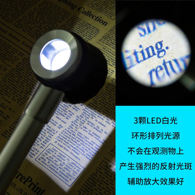 Magnifier 45X dermatoscope handle smooth clear vision with measure Scale 45X type B bigger vision with UV light