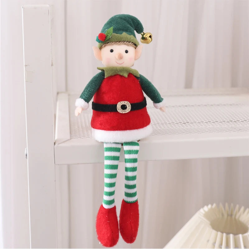 Christmas Elves Stuffed Plush Dolls Hanging Ornaments Xmas tree Party Decor Cute Boy Girl Elf Hanging Pendants Gifts New Year