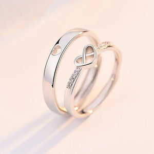 2Pcs 925 Sterling Silver Couples Ring Sets Light Polishing Simple Ring for Woman Man Classic Wedding Fine Jewelry Circle - You Offer