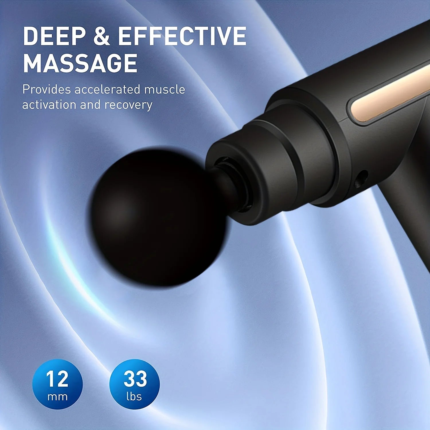 Portable Fascia Massage Gun Deep Tissue Massager Body Muscle Relaxation with LED Touch Screen 4 Replaceable Massage Heads - You Offer