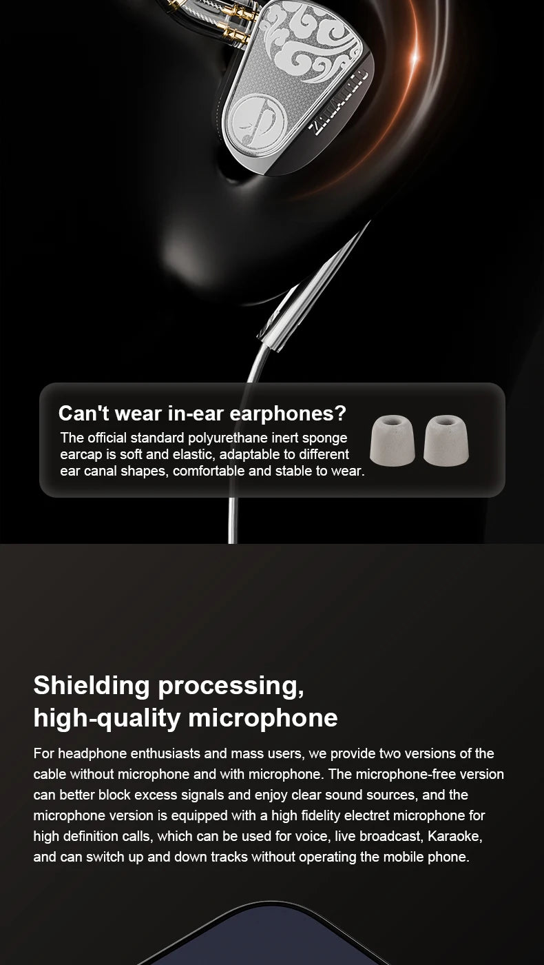 Zhulinniao JingHong Z3 2025 In-Ear HiFi Earphones Dual Dynamic Drivers High-Fidelity Metal Music Monitor Customizable