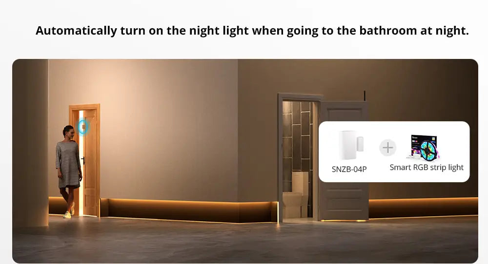 SONOFF SNZB-04P Zigbee Door Window Sensor Home Security Alarm Sensor Local Smart Scene Works with Smartthings Alexa Google Home