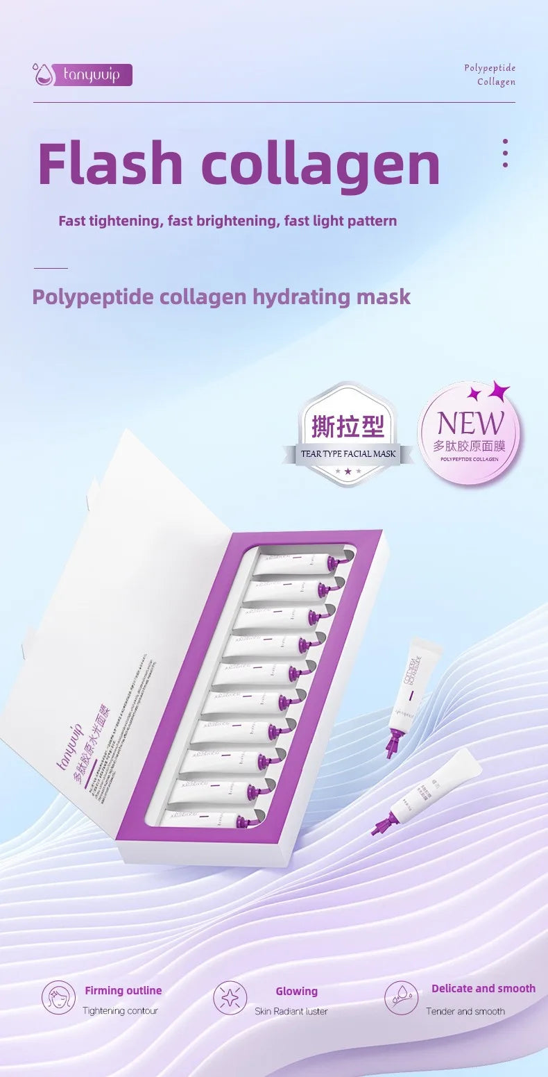 Polypeptide collagen hydrating mask Remove Dark Spots Melanin Brighten Shrink Pores Moisturizing Fade Fine Lines Skin care