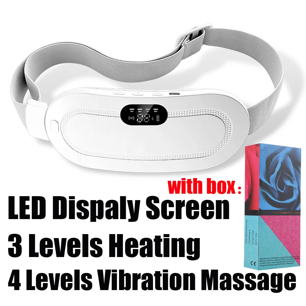 Electric Period Cramp Massager Vibrating Heating Belt for Menstrual Waist Stomach Abdominal Warm Palace Belt - You Offer