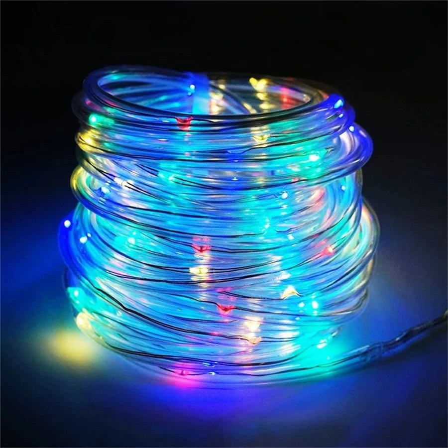 LED Rope Tube String Lights 10M 20M 30M Outdoor 8 Modes Christmas Fairy Lights Garland for DIY Party Wedding Garden Fence Decor