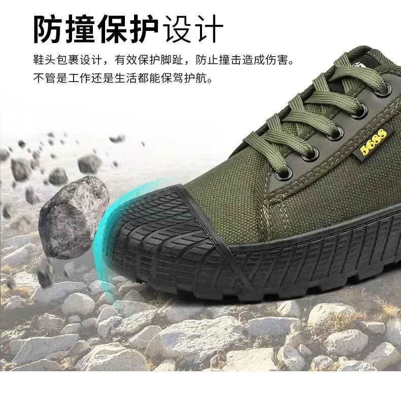 Mens Canvas Shoes Outdoor Breathable Work Shoes Non Slip Casual Sneakers for Male Soft Sole Walking Flats Zapatos Casuales