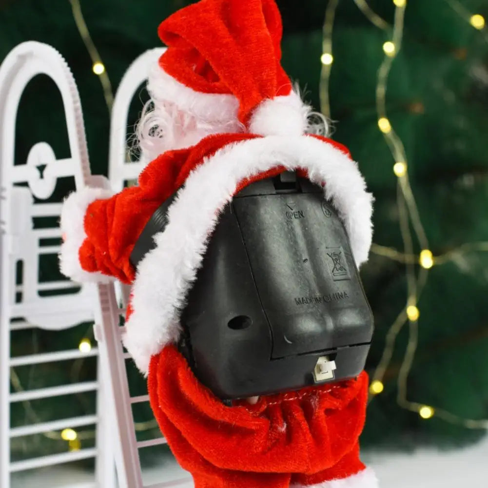2025 Santa Claus Doll Climbing Ladder with Music Doll, Christmas Tree Ornaments Decorations For Home Navidad New Year Kids Gift