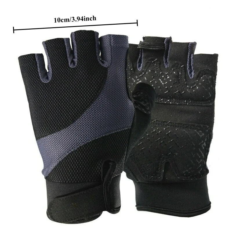 Sports and fitness half finger gloves, unisex summer thin version, wear-resistant, non slip, breathable