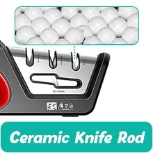 Four in one kitchen sharpener restores serrated blade knives and scissors, diamond tungsten steel ceramics - You Offer