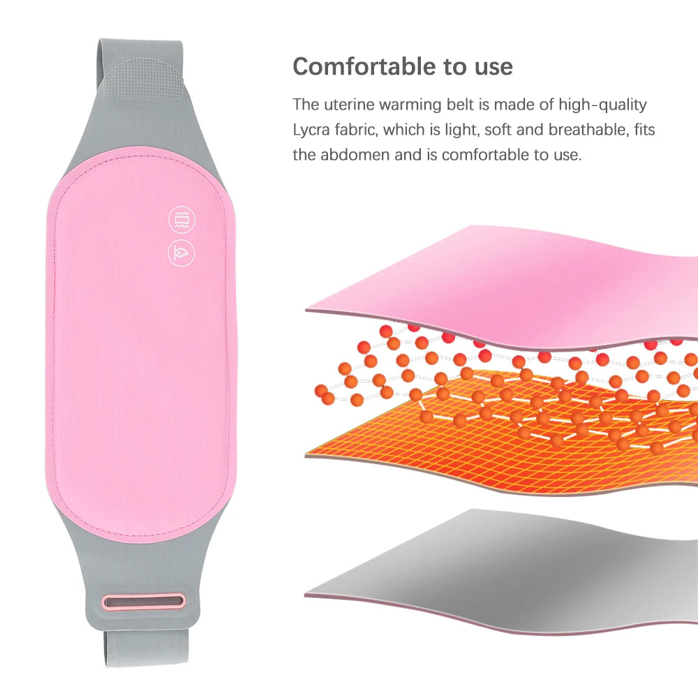Electric Period Cramp Massager Vibrating Heating Belt for Menstrual Waist Stomach Abdominal Warm Palace Belt - You Offer