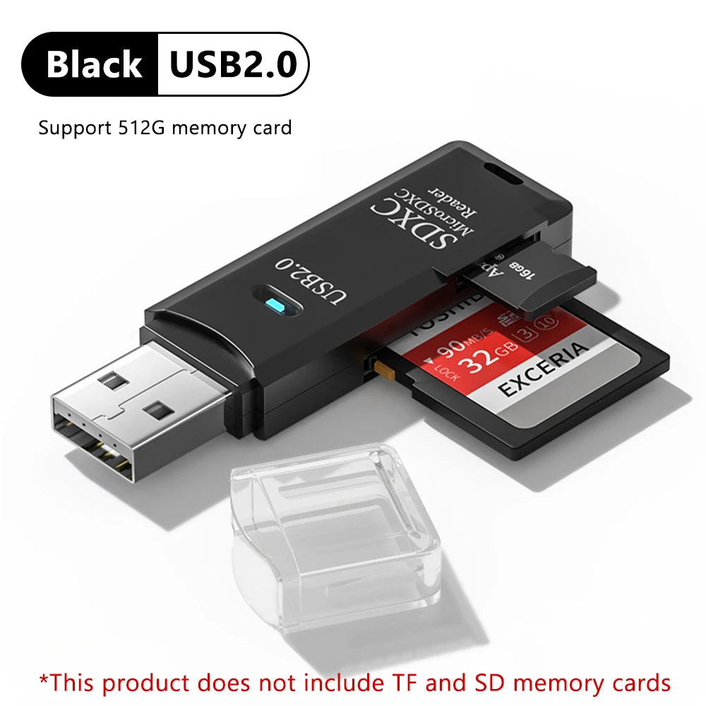 New 2 IN 1 High Speed Usb 3.0 Smart Cardreader Adapter Usb Card Reader For PC Laptop Accessories SD TF Card Memory