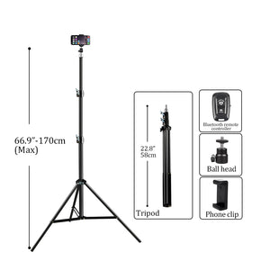 37/68/100/150/200CM Selfie Light Tripod 1/4 Screw Head Photography Portable Stand Trepied Smartphone For Mini Photo Studio