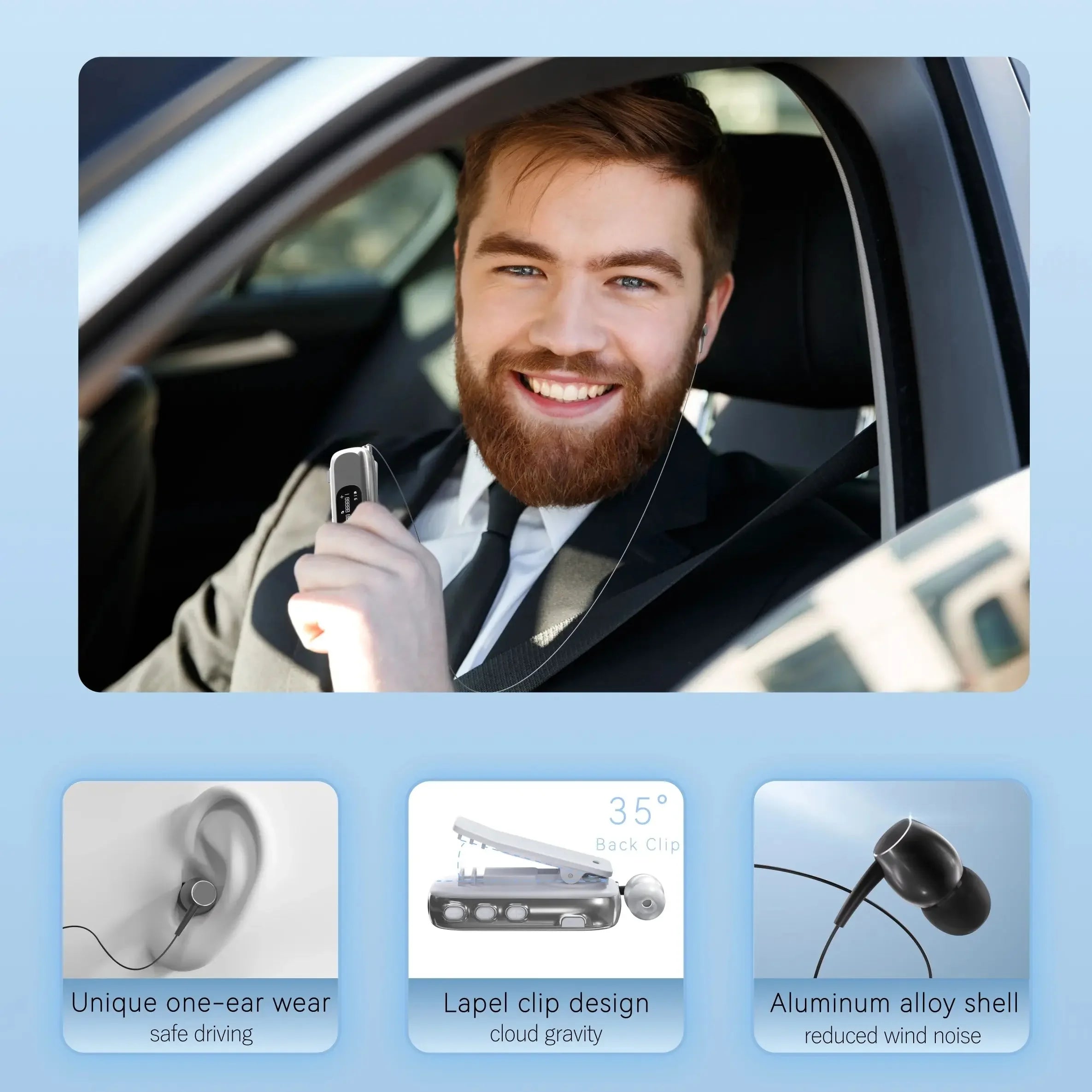 K75 Business Earphones Hands Free Bluetooth V5.4 LCD Display Wireless Earphones for Call and Cycling Noise Reduction Earphones