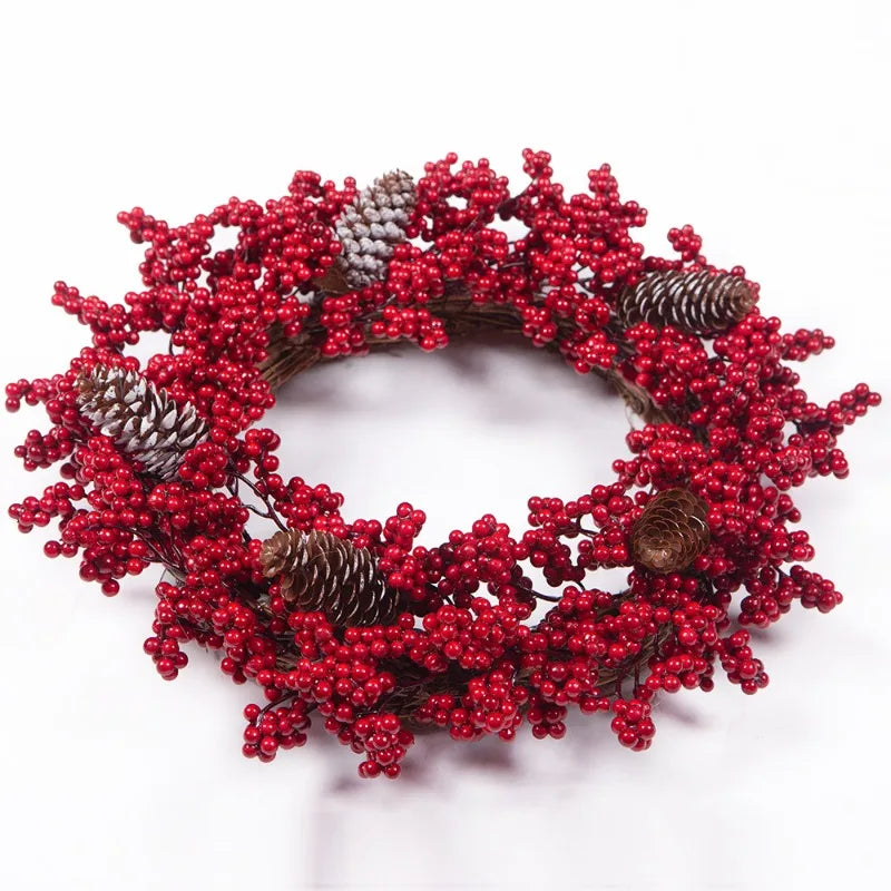 SRETNO Christmas Wreath Artificial Plants Red Fruit Flower Wreath Home Decorations Ornaments Christmas Supplies 2025 New Garland