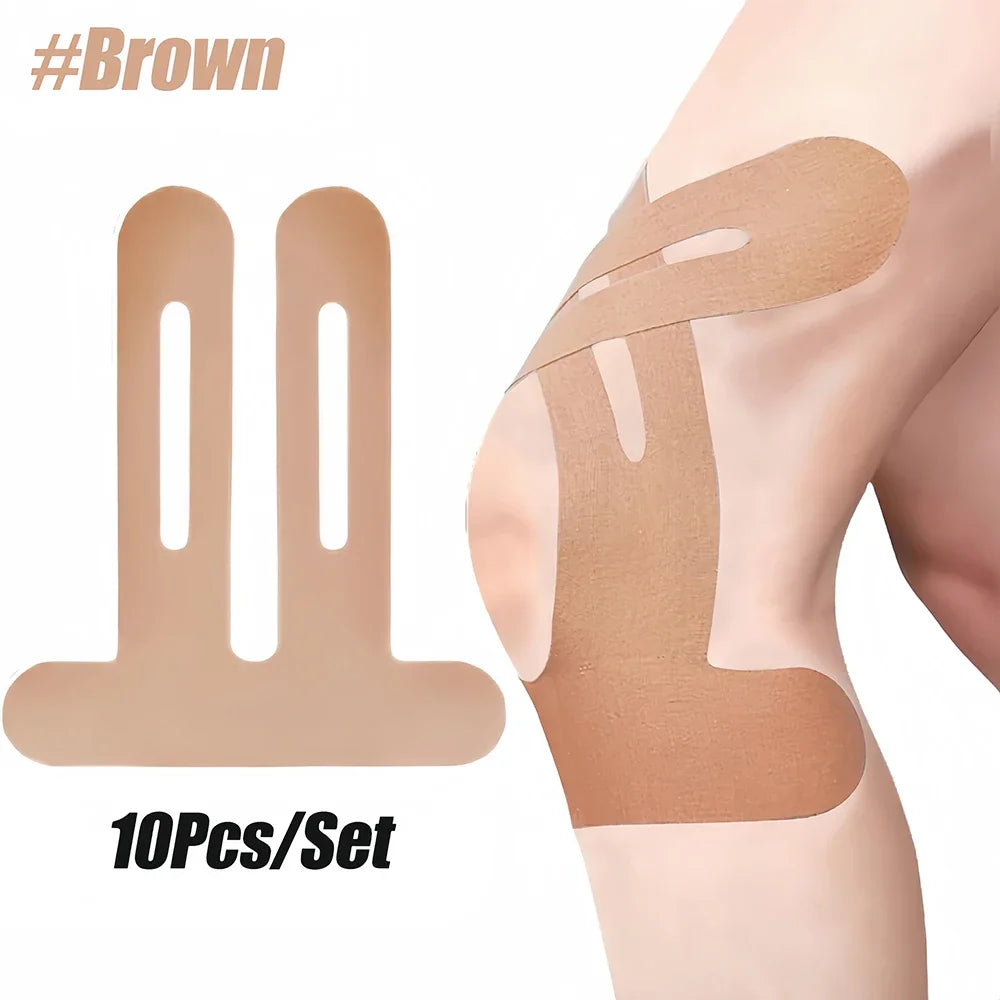 10Pcs Kinesiology Tape for Knees & Ankle, Kinesiology Tape Precut Elastic Kinesiology Athletic Tape for Knee Support and Muscle
