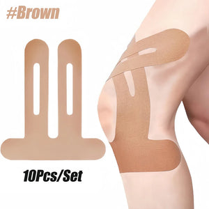 10Pcs Kinesiology Tape for Knees & Ankle, Kinesiology Tape Precut Elastic Kinesiology Athletic Tape for Knee Support and Muscle