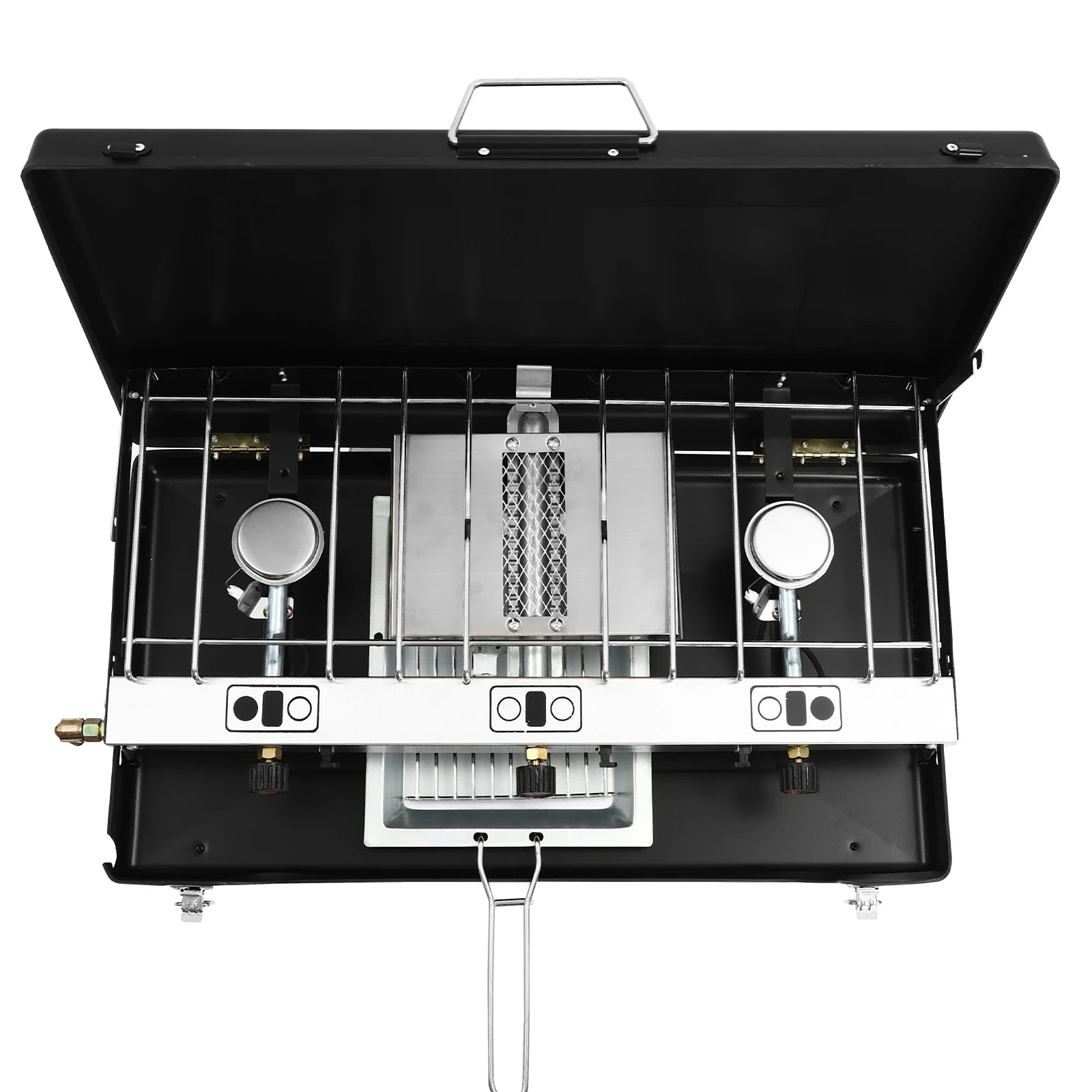 Camping Stove 3 Burner Propane Portable Stove with Regulator Toast Tray Windshield for Car Camping BBQ Picnics Outdoor Cooking - You Offer