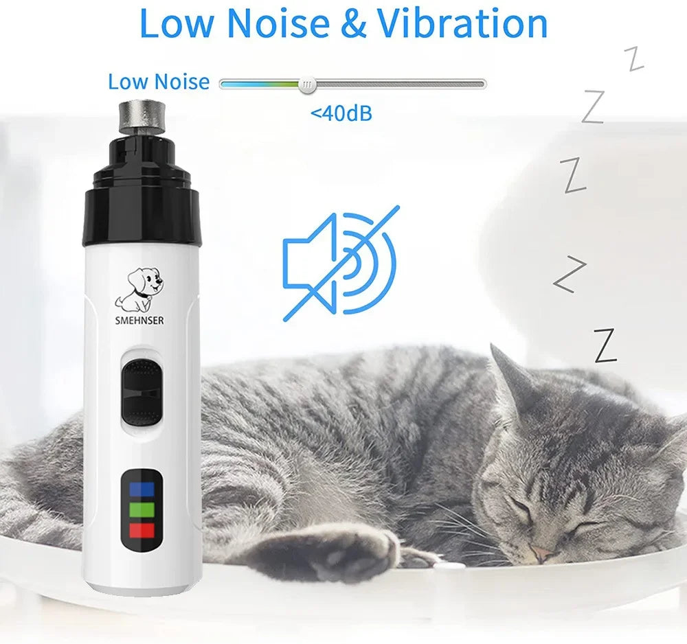 Pet Nail Grinder USB Rechargeable Dog Electric Nail Clipper Cat Claw Beauty Grinder Silent Pet Nail Clipper Beauty Trimming Tool