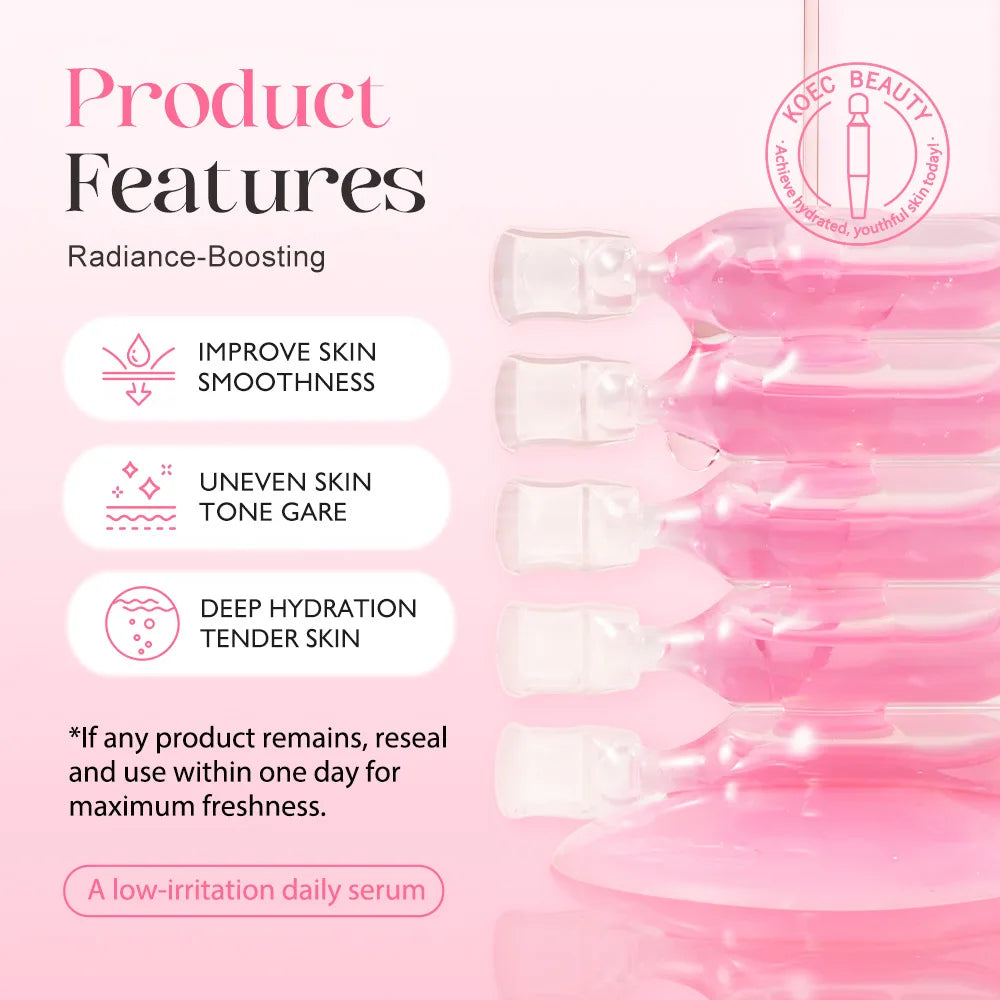 10Vials/Box PDRN PINK ONE DAY SERUM Firming Hydrating Ampoule Smoothing Skin Oil Control Pore Refining Skin Rejuvenation Essence
