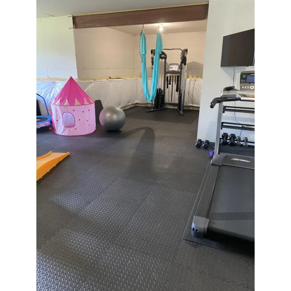 48ft Gym Flooring Exercise Mats - Black - You Offer
