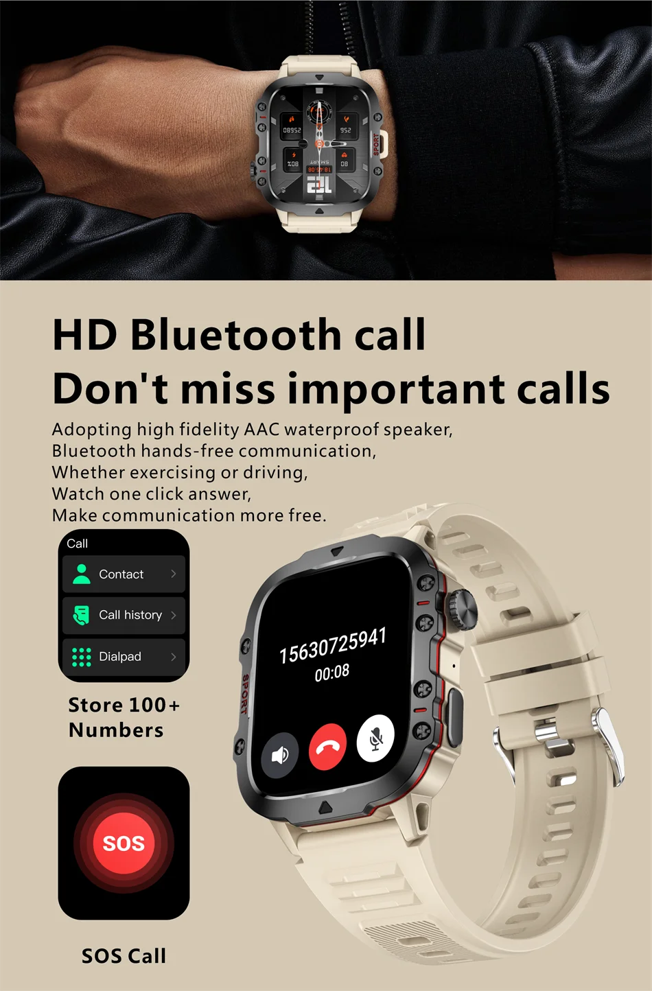 2025 For Xiaomi New Rugged Military GPS Smart Watch Men Bluetooth Call Health Monitoring AI Voice Sports Waterproof Smartwatches