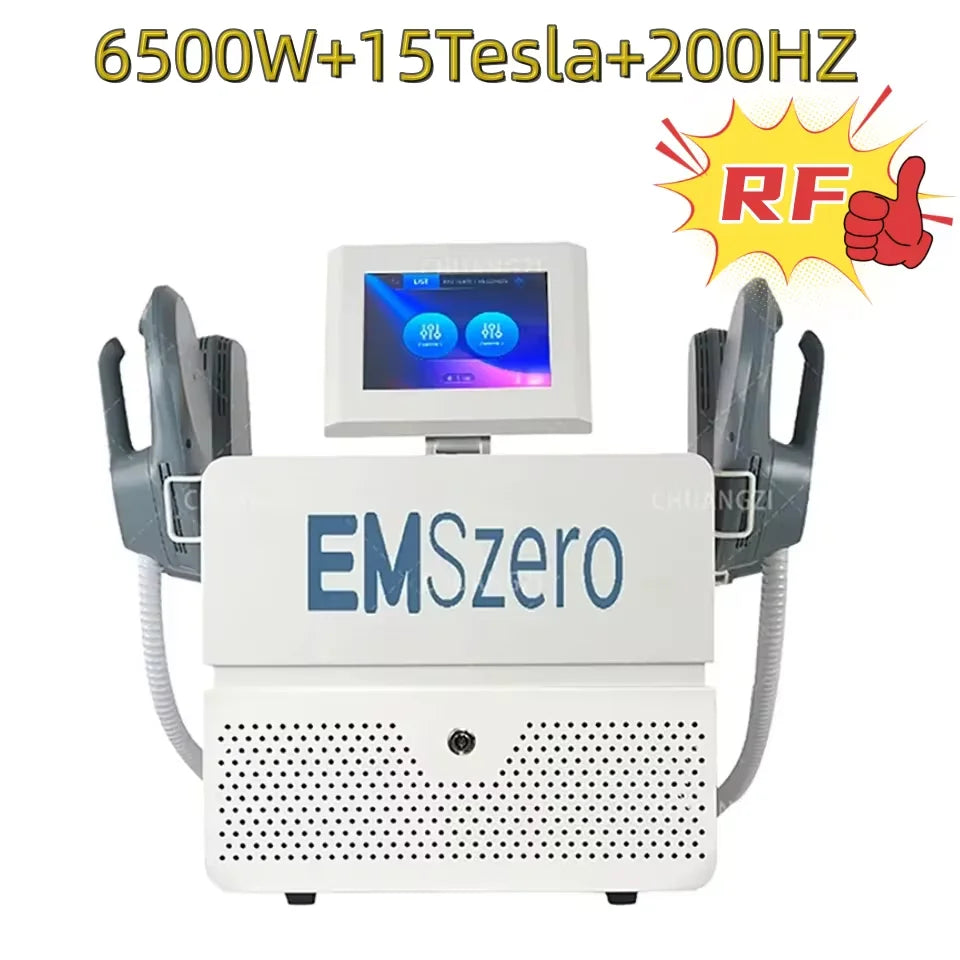 Portable HIEMT 6500W RF 15T 200HZ Body Shaper Muscle Growth Fat Burning High Intensity Electromagnetic Stimulator
