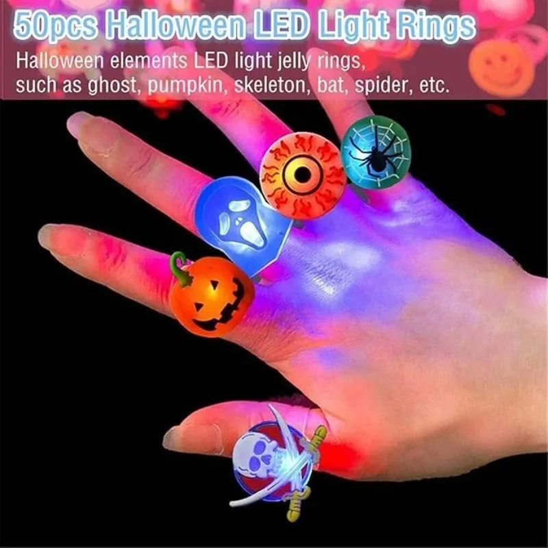 Christmas LED Flashing Ring Halloween Glow Finger Light Kids Party Toy Gift Light Up Finger Lamp Fun Glow in Dark Accessory