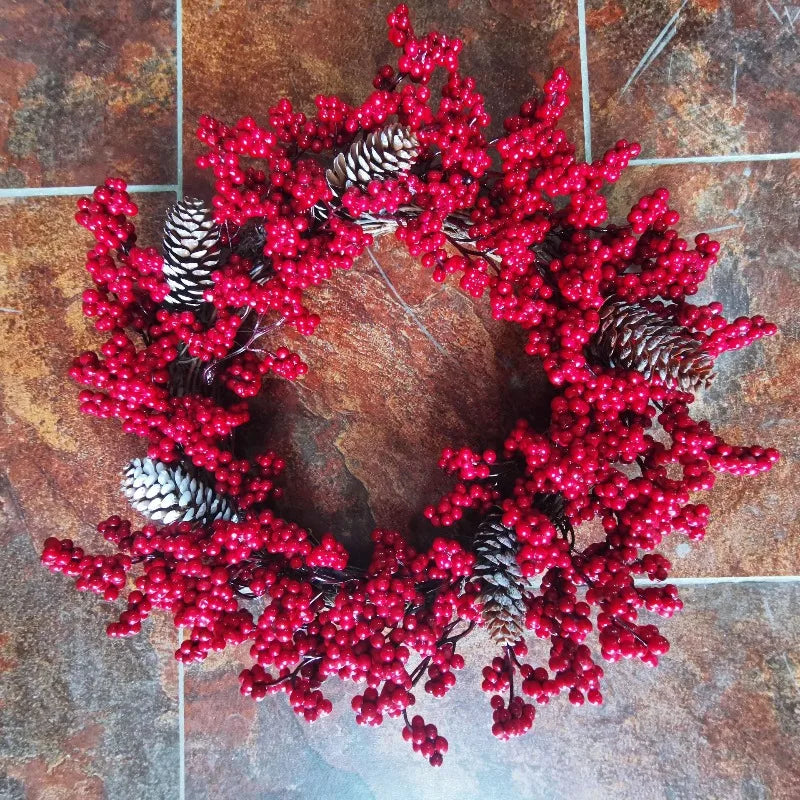 SRETNO Christmas Wreath Artificial Plants Red Fruit Flower Wreath Home Decorations Ornaments Christmas Supplies 2025 New Garland