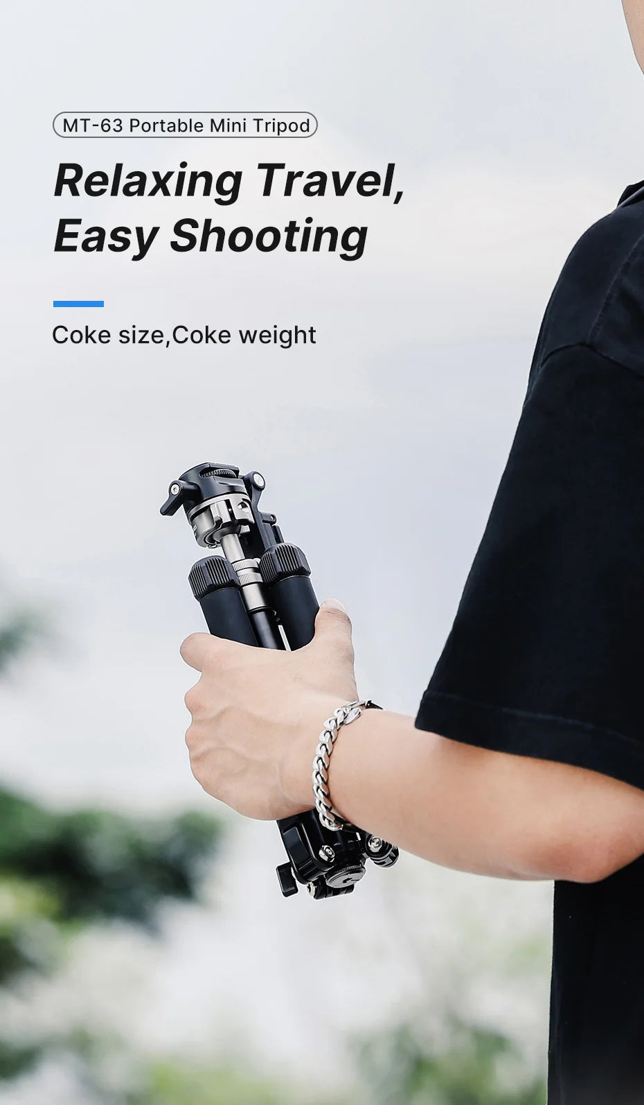 Ulanzi MT-63 26CM Portable Mini Tripod with 360° Panoramic Head Horizontal and Vertical Shooting for Smartphones Cameras