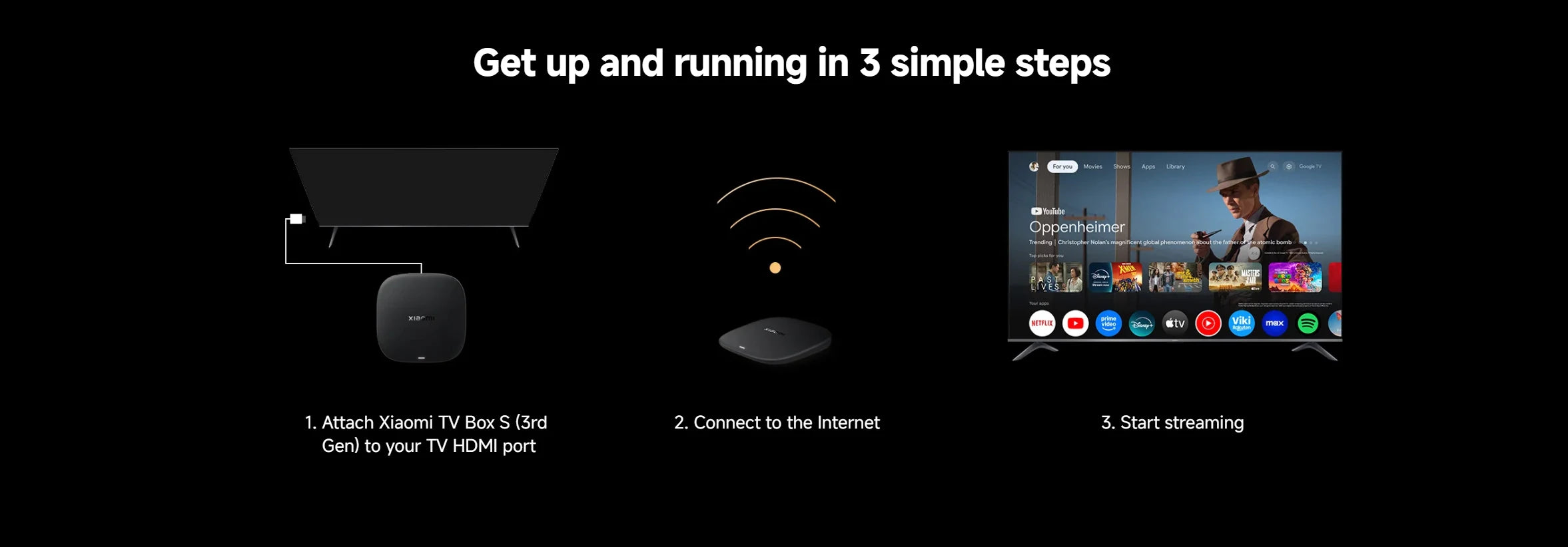 Global Version Xiaomi TV Box S 3rd Gen 4K Ultra HD Bluetooth 5.2 Wifi6 Android TV Google TV Google Assistant Smart Media TV Play