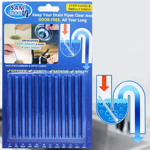 12pcs Pipeline Bathtub Decontamination Drain Cleaners Kitchen Sink Filt Sticks Sewer Cleaning Rod for Kitchens