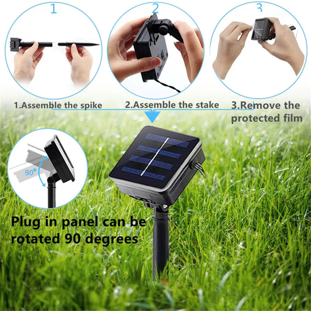 10m 100led Solar String Fairy Lights Outdoor Waterproof Ivy Lights LED Artificial Maple Leaf Christmas for Garden Decoration