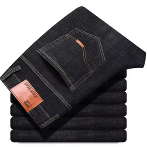 Men Fashion Straight Jeans Mens 2025 New Stretch Slim Fit Pants Comfortable Soft Business Denim Trousers Male Brand Clothing - You Offer