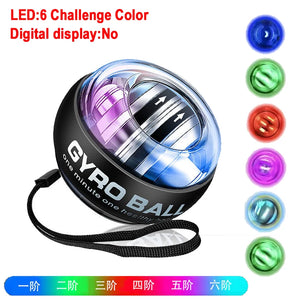 LED Gyroscopic Ball Autostart Range Gyro Power Wrist Ball Self Start Fitness Exercise Equipment Arm Hand Muscle Strength Trainer