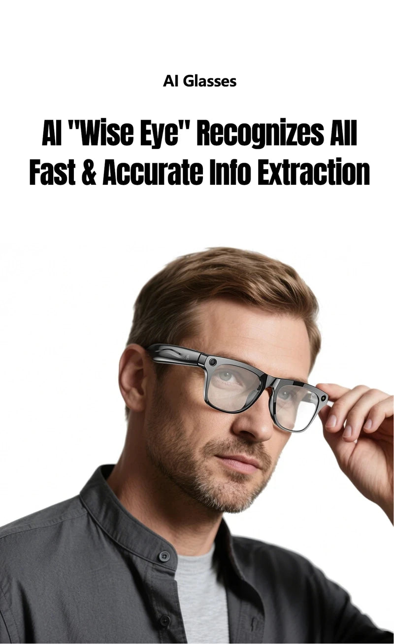 VIVO 6K HD AI Smart Glasses Photochromic Multifunction Bluetooth Calling Voice Assistant Music Player Translate Camera 2026 HOT