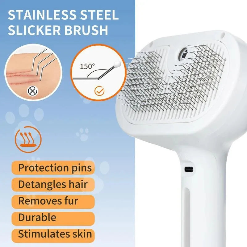 Cat Dog Comb Pet Steam Massage Brush Safe Round Head Soft Teeth Spray Hair Removal Comb for Universal for Cats Dogs Accessories