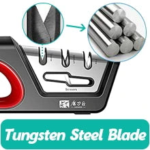 Four in one kitchen sharpener restores serrated blade knives and scissors, diamond tungsten steel ceramics - You Offer