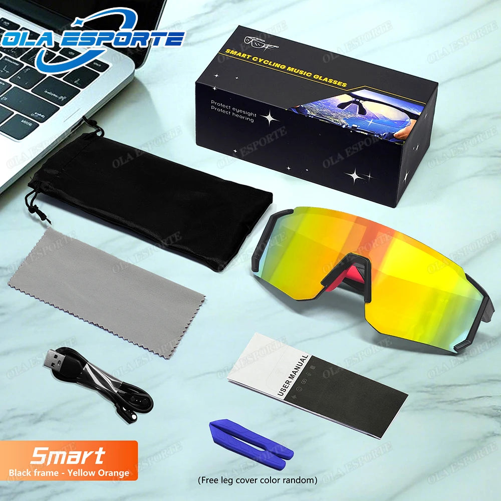 Newest audio Outdoor Smart Glasses Wireless Bluetooth Call Music Cycling Sports Headphone UV Protection Sunglasses for Men Women