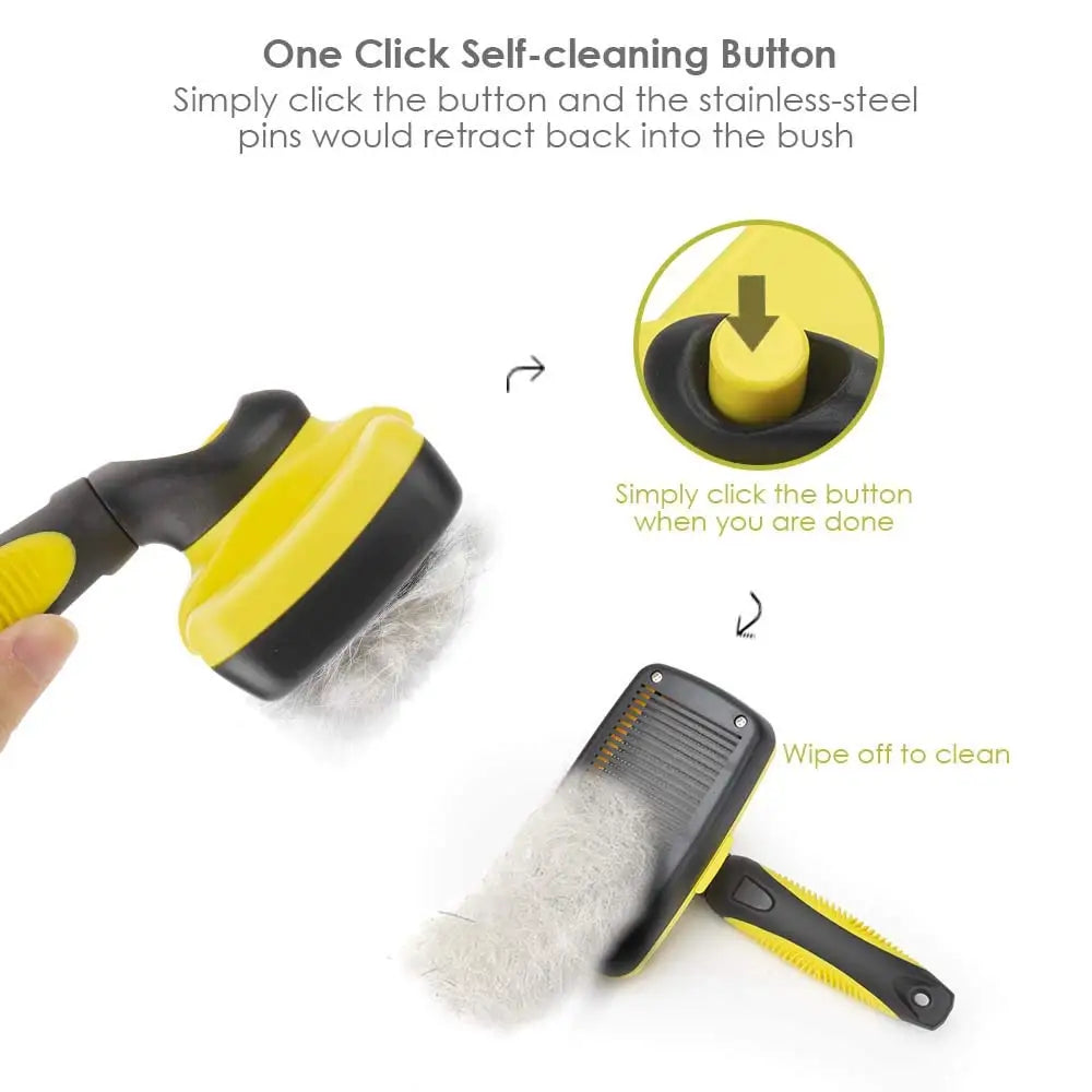 Self-Cleaning Pet Hair Brush Dog and Cat Comb Removes Hairs RemoverDeshedding Tool, Shedding Grooming Care, Big Dog Accessories
