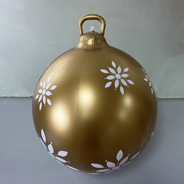 60cm Outdoor Christmas Inflatable Decorated Ball PVC Giant Big Large Balls Party Xmas Tree Decorations Toy Ball Without Light