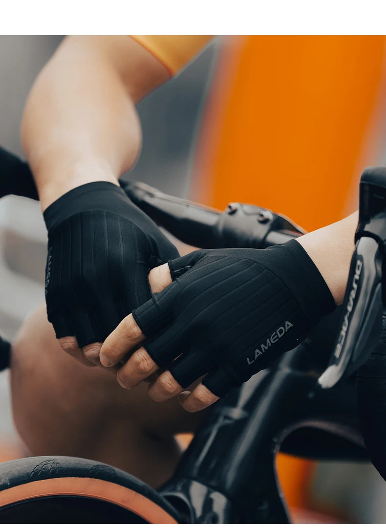 Lameda Bicycle Gloves Half Finger High Elasticity Men's Cycling Gloves Anti-slip Summer Gloves Shock-absorbing Bike Accessories