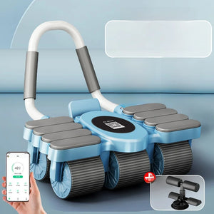 Upaded Six-Wheel Eight-Knee Pu-Up Rebound Abdominal Wheel Fitn Equipment for Men And Women Home Exercise Abdominal Mus...
