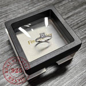 Huitan 925 Sterling Silver Rings for Women Simple and Classic 4 Claw Setting CZ Rings Engagement Wedding Eternity Fine Jewelry - You Offer