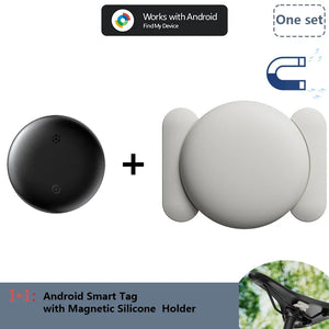 Android AirTag with Magnet Holder Compatible with Google Find My, Waterproof Shockproof Smart Tracker with Protective Cover
