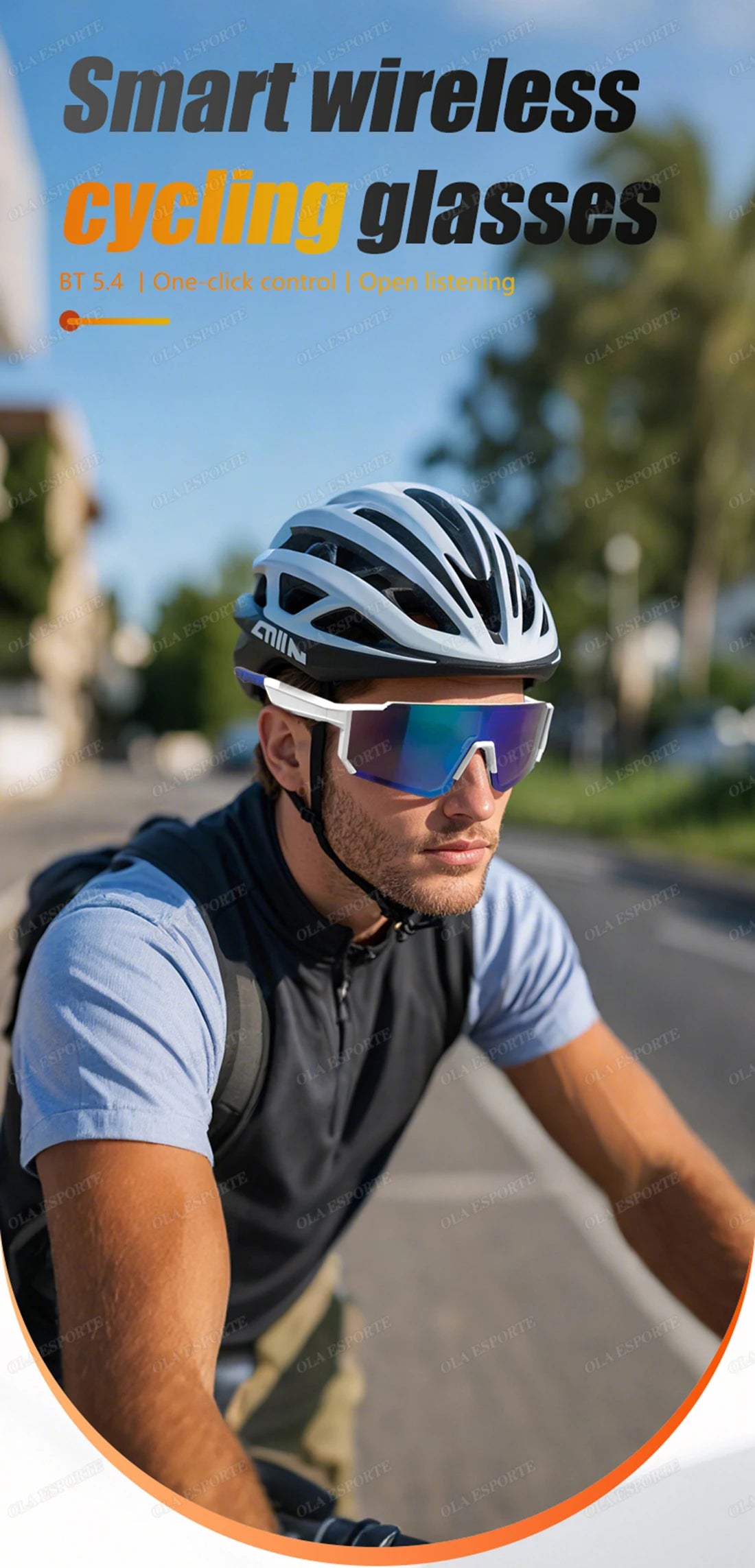 Newest audio Outdoor Smart Glasses Wireless Bluetooth Call Music Cycling Sports Headphone UV Protection Sunglasses for Men Women
