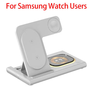 300W Foldable 3 In 1 Wireless Charger Stand Pad Desktop Fast Charging Station For iPhone 16 15 14 13 Samsung Apple Watch Airpods