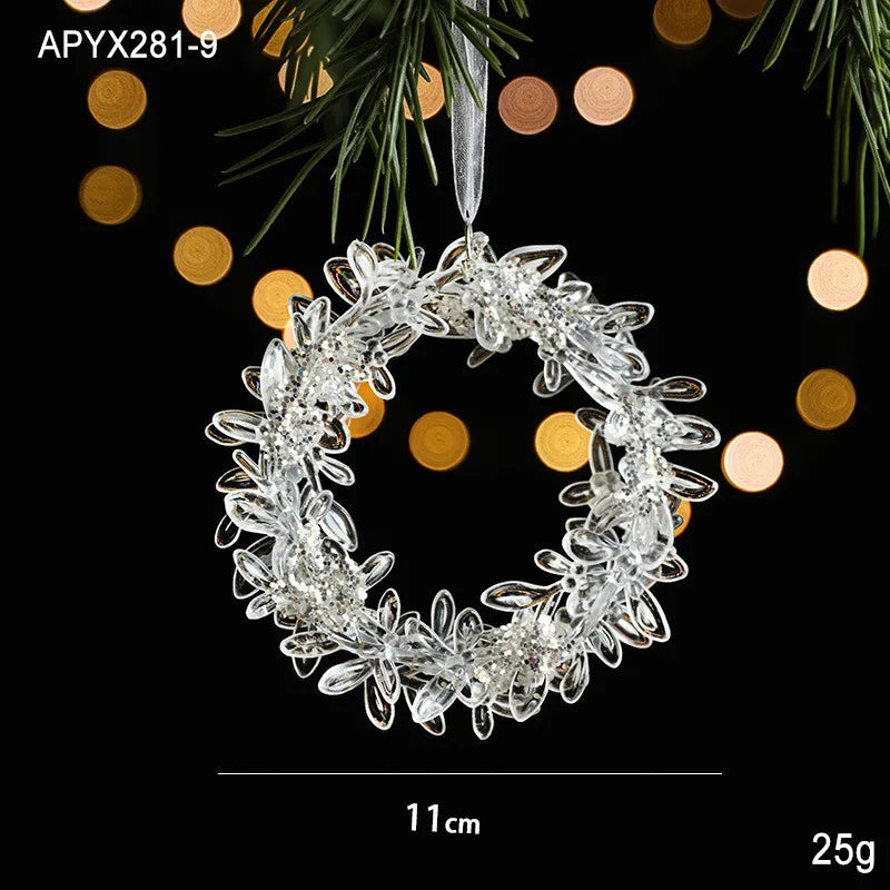 Christmas Ice Crystal Pendants, Christmas Tree Decorations, Transparent Acrylic Angels, Luxury Decorations, Scene Setting Props