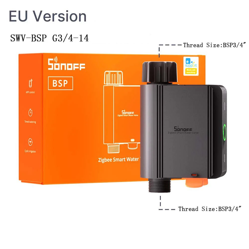 SONOFF SWV Zigbee 3.0 Smart Water Valve IP55  Irrigation System Setting Controller Home Automate Compatible with Alexa Google