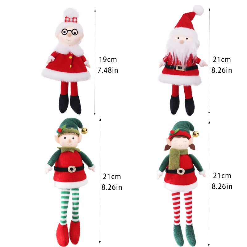 Christmas Elves Stuffed Plush Dolls Hanging Ornaments Xmas tree Party Decor Cute Boy Girl Elf Hanging Pendants Gifts New Year